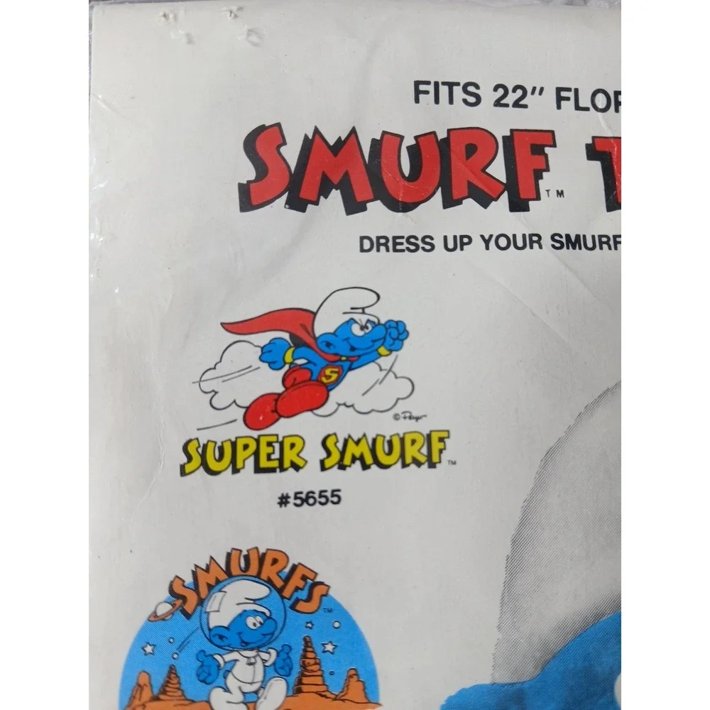 Set Of 2 New Vintage Smurf T-Shirt Super Smurf & Lets Play Fits 14